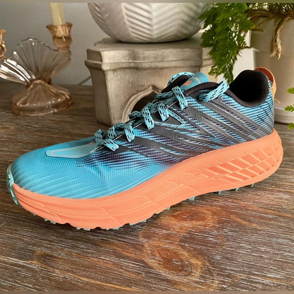 HOKA Speedgoat 4 Trail Running Walking Athletic Sneakers Shoes 6.5 Blue